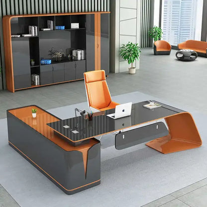 Executive Light Luxury Office Desk in Stock Designer Storage Organizer Computer Desks L Shaped Quality Escritorio Furniture