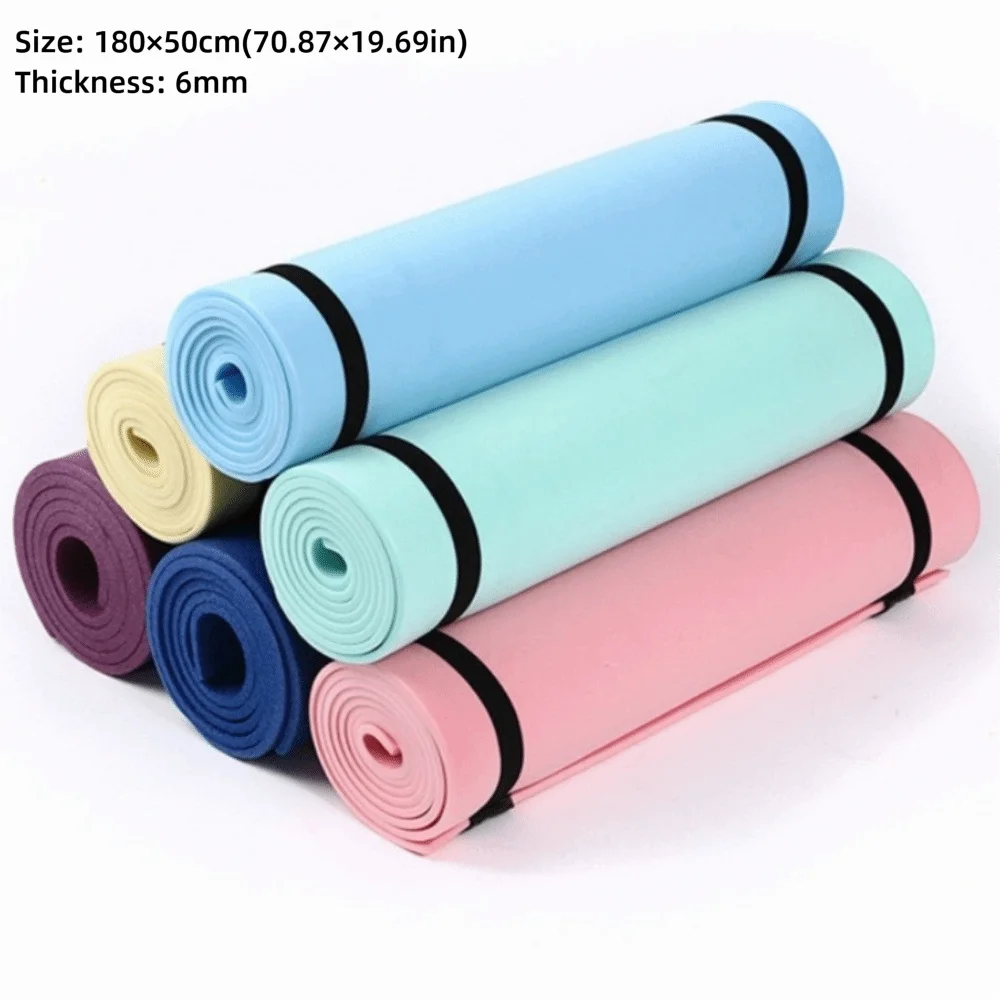 Multi-purpose 180×50cm Exercise Fitness Mat Non-Slip 6mm Thick Pilates Mat EVA Yoga Mat Gym Workouts