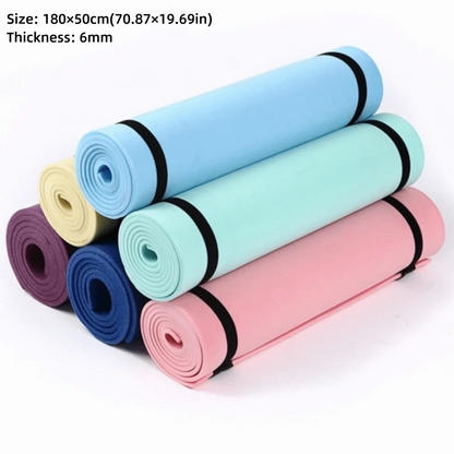 Multi-purpose 180×50cm Exercise Fitness Mat Non-Slip 6mm Thick Pilates Mat EVA Yoga Mat Gym Workouts