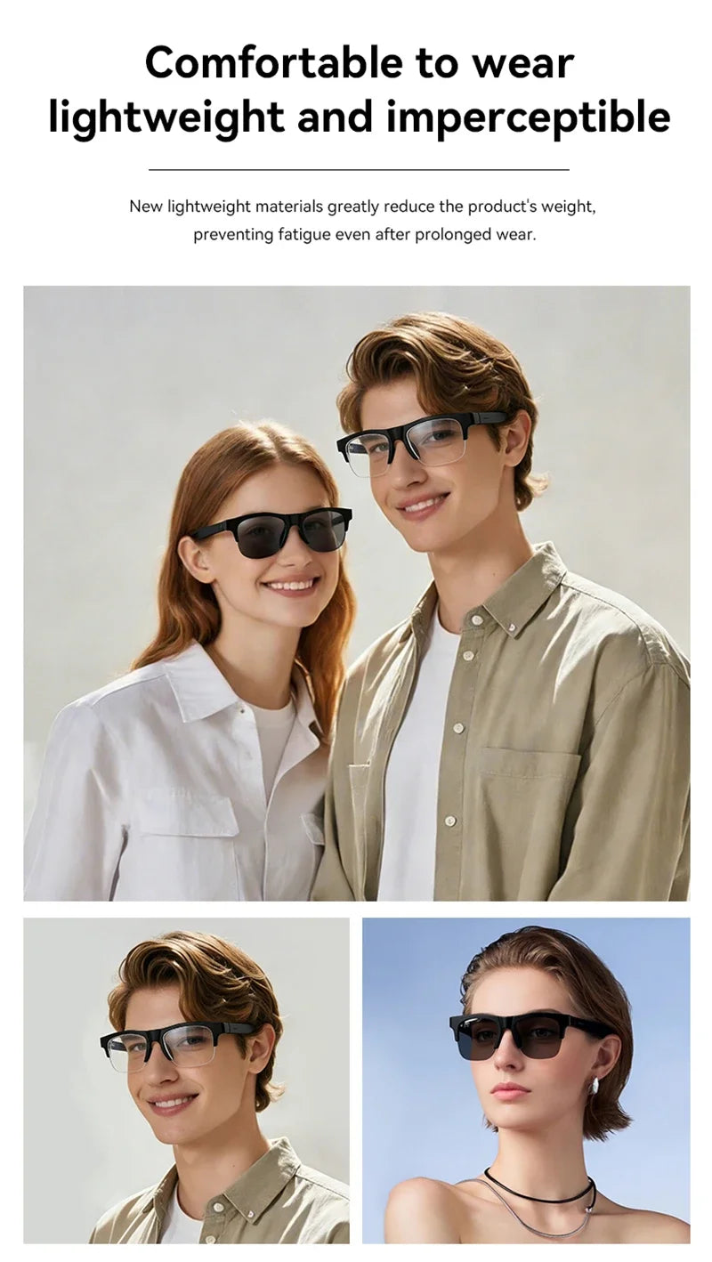 Lenovo New AI Smart Glasses 1600W Pixel Camera Video Recording AI Photo Recognition Bluetooth Call Voice Translation Sunglasses
