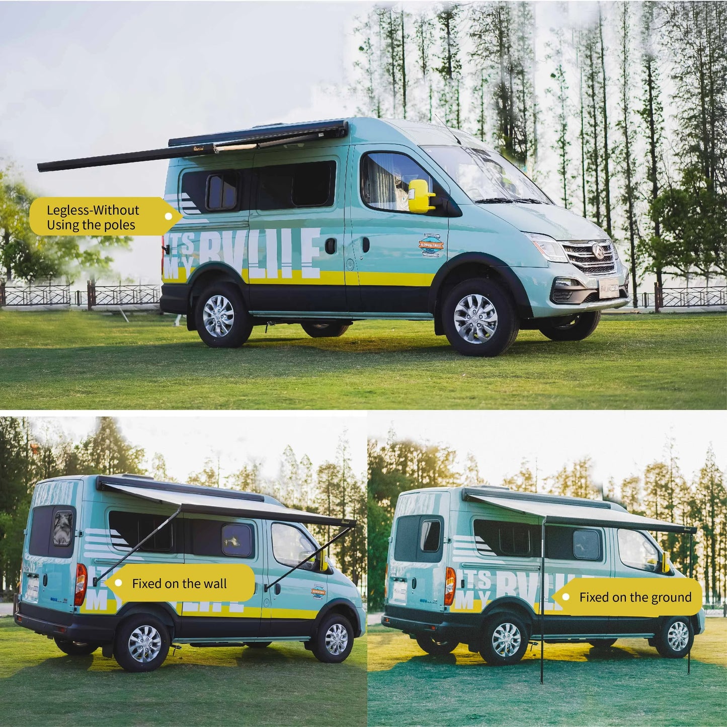 Caravan Accessories Full Cassette Side Awning for Motorhome Van Awning RV Accessories