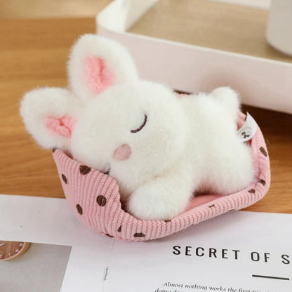 Sleeping Animals in Pet Pad Doll Toy Mini Kitten in Pet Pad Kawaii Toys For Office Desk Car Hand Toy Gift for Kids Boys Girls