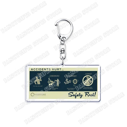 Trending Video Game Keychains for Accessories Bag Glados Aperture Laboratories Science Keyrings Jewelry Gamer Fans Gaming Gifts