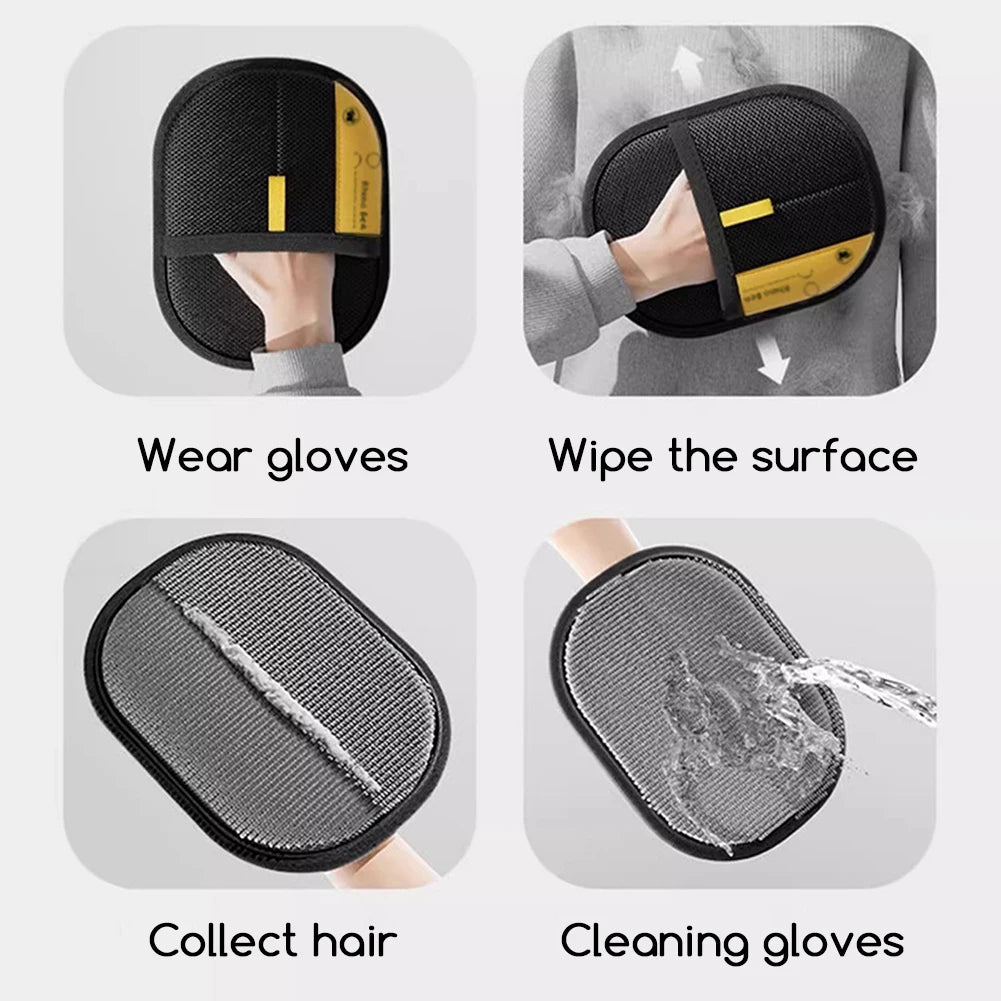 Upgrade Pet Hair Removal Glove Double Sided Reusable Grooming Tool for Dogs Cats Sofa Clothes Static Cleaning Glove Pet Supplies