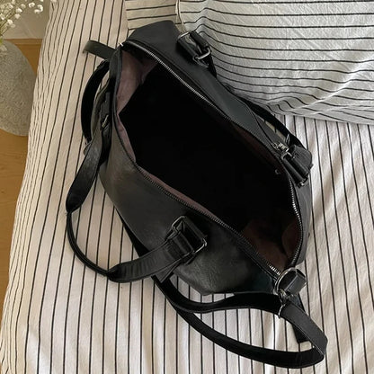 Big Black Shoulder Bags for Women Large Hobo Shopper Bag Solid Color Quality Soft Leather Crossbody Handbag Lady Travel Tote Bag
