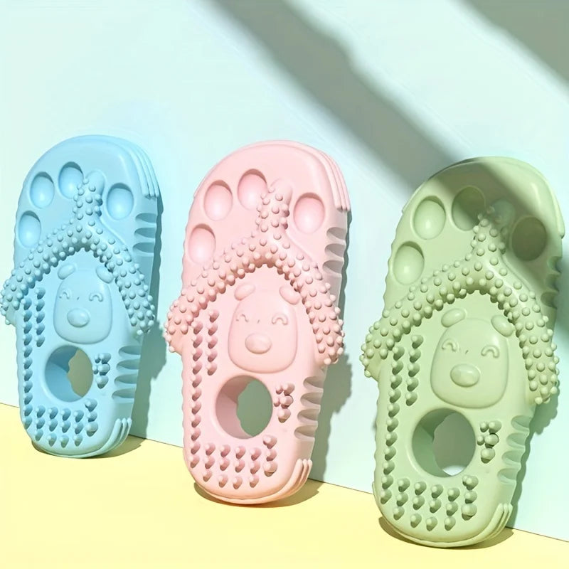 Dog Bite Slippers Toys Pets Biting Cats Dogs Protruding Points Grinding Cleaning Teeth TPR Voice Toys Food Clip Pet Toy Supplies