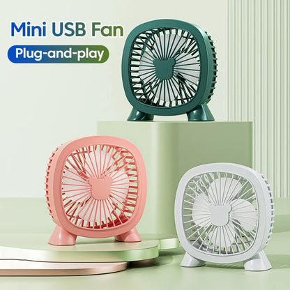 Portable Summer Mini Electric Fan For Home Office School Outdoor Camping Travel USB Direct Plug In Silent Handheld Desktop Fan