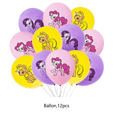 My Little Pony themed children's birthday party supplies, girls' first birthday tablecloth, tableware, paper cups, flag-raising