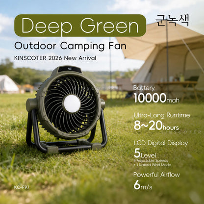 20000mAh Outdoor Camping Fan 6 in 1 Portable Rechargeable Wireless Tent Ceiling Fan with LED Light Camping Air Circulator