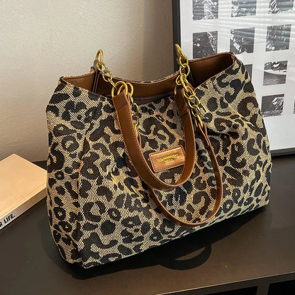 Best Selling Women's Bag, Retro Leopard Print Single Armpit Shoulder Bag, Large Capacity Tote Bag, Daily Handbag Women Shopping