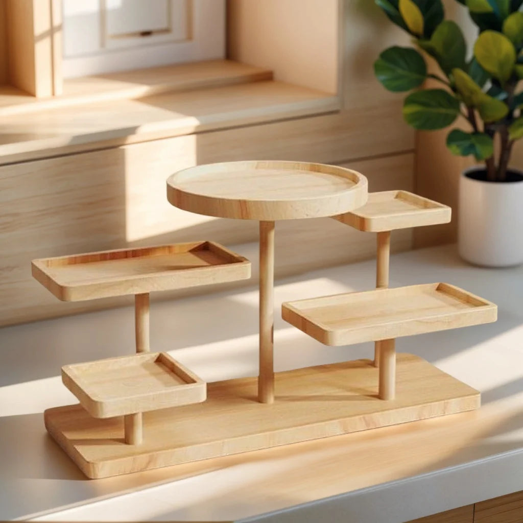 Wooden Standing Shelves Stacked Display Shelves Jewellery Eyeglasses File Organiser For Jewellery Succulents Home Decoration