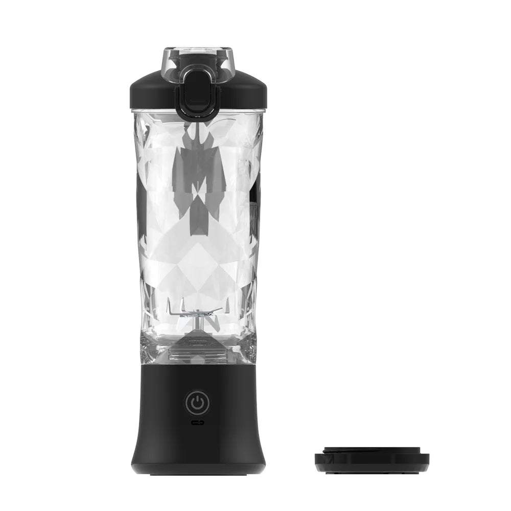 Portable blender with 20oz cup, USB-C rechargeable, self-cleaning, cordless for smoothies, gym, office.