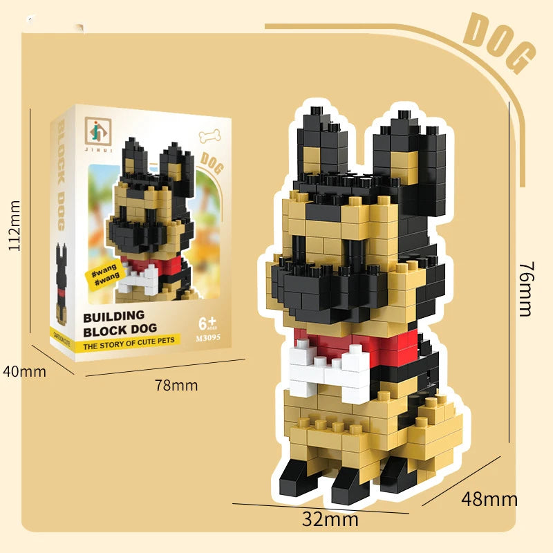 New Pet Teddy Husky Dog And Cat Toy Small Particle Building Blocks Puzzle Assembled Children's Toys