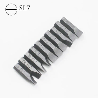 10Pcs 1/4" 25mm Slotted SL2.5-SL7 Screwdriver Bit Set Repair Tools Screwdrivers Kit Hex Shank Drill Bit For Power Household Tool