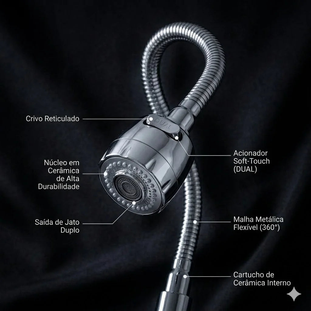Matte Black 304 Stainless Steel Kitchen Faucet With Shower With 360 ° Rotation