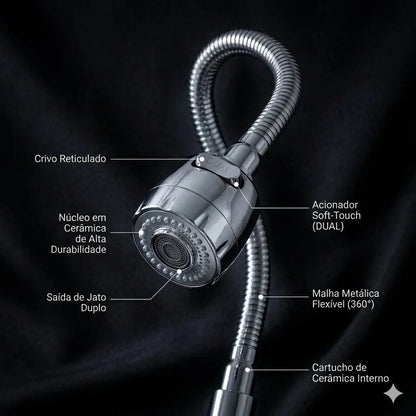 Matte Black 304 Stainless Steel Kitchen Faucet With Shower With 360 ° Rotation
