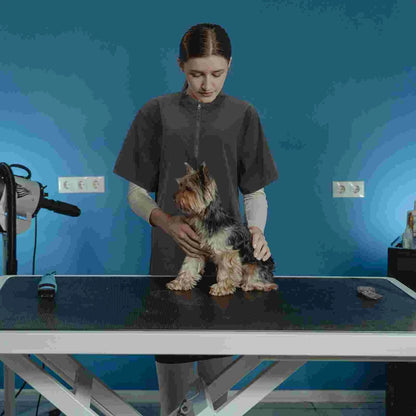 Pet Grooming Work Clothes Smock Blouses Salon Beautician Cosmetologist Uniform Shop Bath Compression