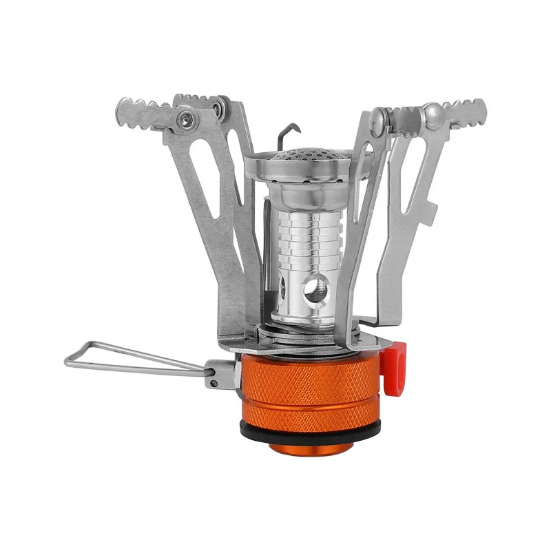 Portable Outdoor Camping Stoves Backpacking Gas Stove with Piezo Ignition Stable Support Wind-Resistance Camp Stove for Cooking