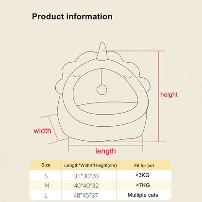 Cute Cushion Cat Sleeping Beds Semi Enclosed Dome Washable Dog Warm Bed Comfortable Kennel Kitten Mattress Cave Pet Supplies