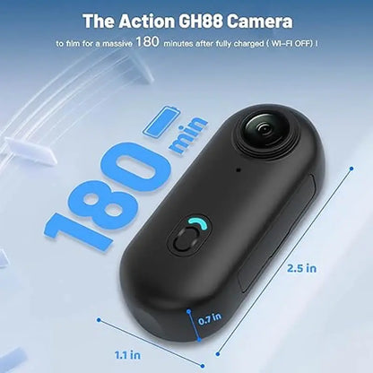 Action Camera 4K HD WiFi 2.4GMini Cameras Waterproof Magnetic Clip Click Chest Body Motorcycle POV Wearable Thumb Video Vlog