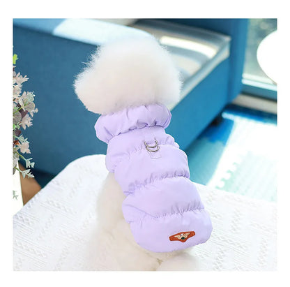 Pet Dog Warm Coat Jacket with Leash Buckle Cat Winter PU Clothing Down Coat for Dog Puppy Dog Apparel PU Jacket Pet Product