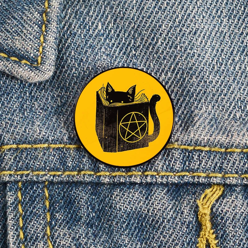 Lapel teacher tote Bag backpacks Badge Cartoon gift Pines Brooch for women Non Binary Pride cat Pins Custom cute Pines Shirt
