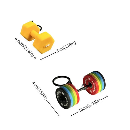 Novelty PVC Mini Barbell Keychain Barbell Sheet Detachable Dumbbell Keychain Fitness Equipment Accessories Bag Pendant Girl