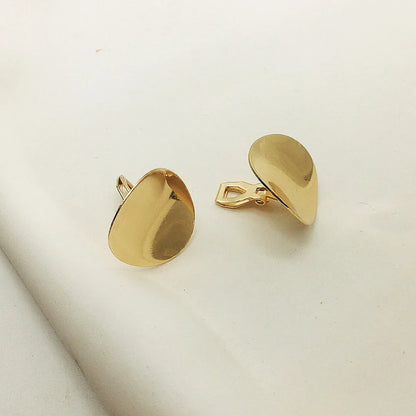 3.5 Cm Big Ball No Pierced Earclips Fashion Temperament Gold Plated Exaggerated Striped Round Clip Earrings for Women Party