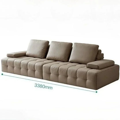 Modern Luxury 3seats Italian Minimalist Living Room Furniture Retro Lawrence Big Black Cow Leather Sofa L Shaped Lazy Minimalist