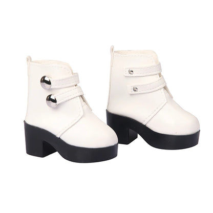 Toy Accessories 7cm Doll Shoes toys Fashion Double Breasted Leather Boots Rubber Girl Doll Shoes Accessory for Kids