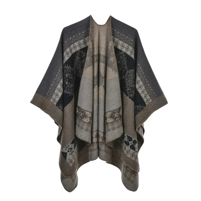 Winter Fashion Poncho Women Capes Scarf Imitation Cashmere Ladies Scarves Warm Shawls Wraps Woman Ponchos Bufanda Mujer Foulard