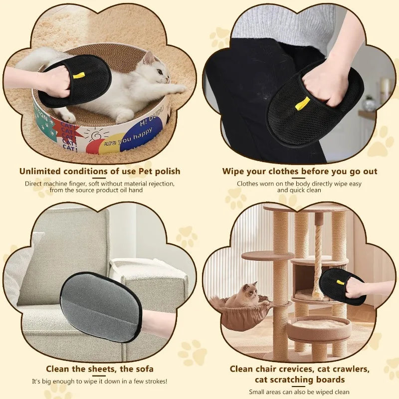 Pet Grooming Gloves Static Dedusting Brush Pet Hair Remover Brush Removing Dog Cat Hair From Sofa Carpet Clothes Pet Products