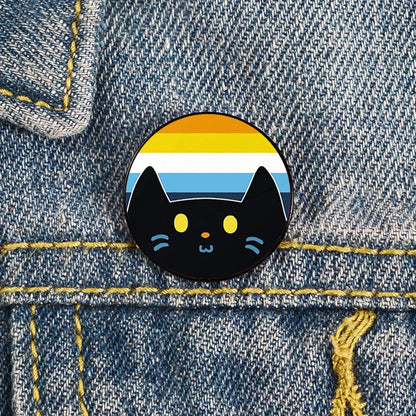 Lapel teacher tote Bag backpacks Badge Cartoon gift Pines Brooch for women Non Binary Pride cat Pins Custom cute Pines Shirt