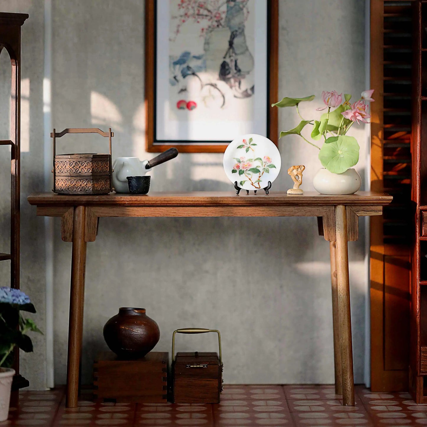 1/6  Dollhouse Living Room Kitchen Accessories   Chinese side table/tea room side table