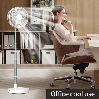 USB Foldable Portable Fan with 8inch 4 Speeds ＆ Timing, Battery Operated Mini Floor Fan for Bedroom, Indoor or Outdoor,Table Fan
