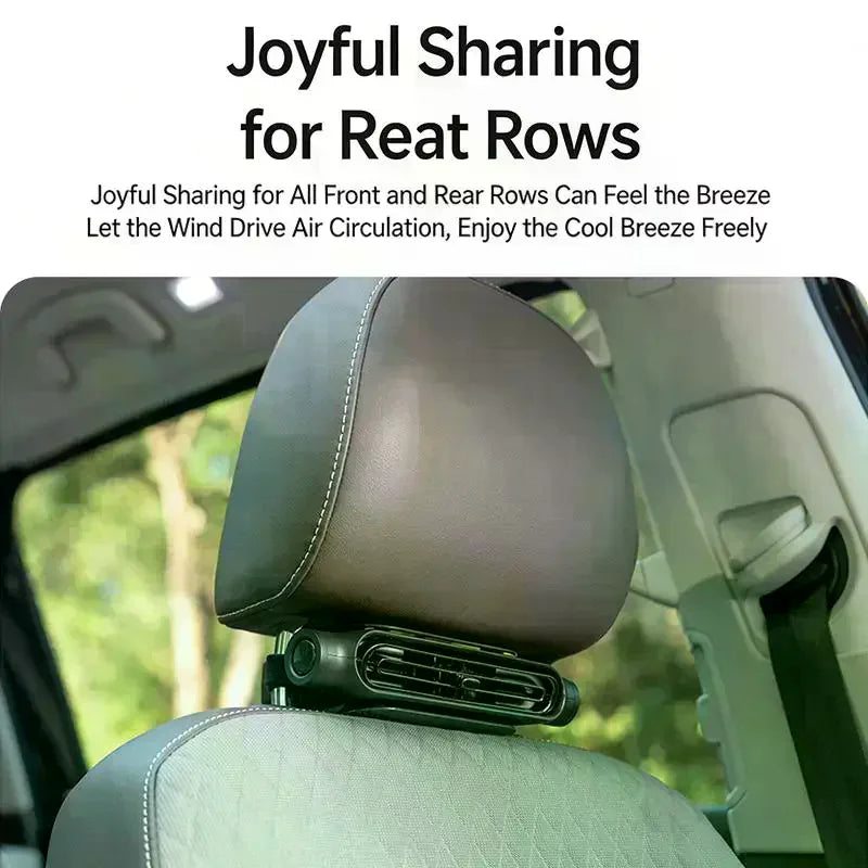 Portable Car Fan - USB Cooling Vehicle Accessory, Quiet Compact SUV Seat Fan, Adjustable Airflow Design, Efficient Proced