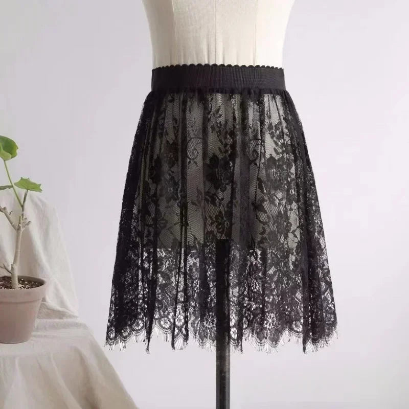 Fashion Basic 2025 Underskirt Female Half Length Skirt Lace Slip Innerwear Short Skirt Women Half Slip Dress Petticoat