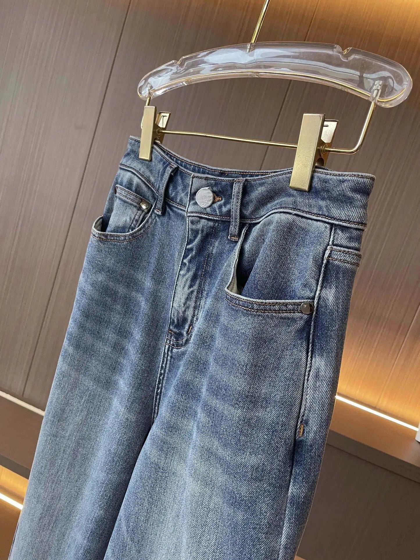 25 Summer New Women's Casual Cotton Denim Wide Leg Pants