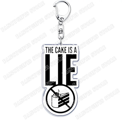 Trending Video Game Keychains for Accessories Bag Glados Aperture Laboratories Science Keyrings Jewelry Gamer Fans Gaming Gifts