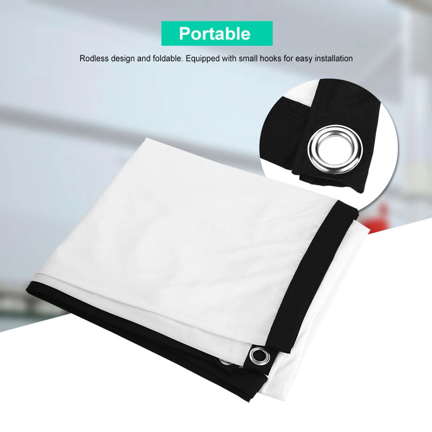 100'' Projector Screen 84-100inch 16:9 HD Projector Screen 3D Film Portable Screen Curtains Projector Screen HD Projector Screen