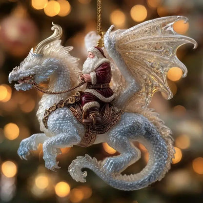 Flat 2D Animal-themed Xmas Decorations, Seasonal Acrylic Hanging Pendants for Tree