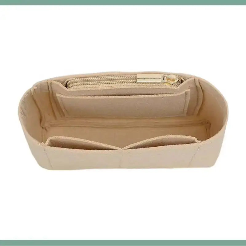 Insert Bag Purse Organizer Insert For Handbags,Felt Bag Insert Dividers With Multi-pockets,Fit Long Backpack/Bucket Bag ﻿