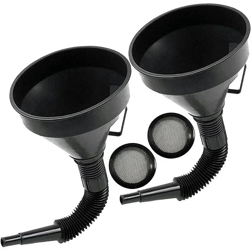 Engine Refueling Funnel with Filter for Car Motorcycle Truck Oil Gasoline Filling Strainer Extension Pipe Hose Funnels Tool