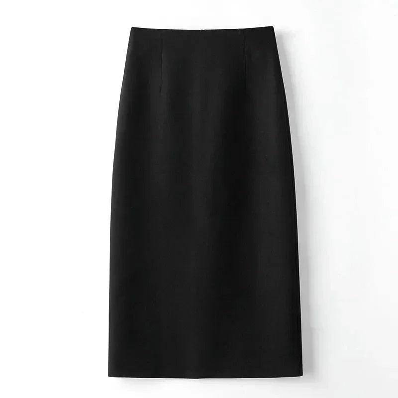 2026 Elegant A Line Long Skirts Women Spring Summer Faldas Fashion High Waist Office Lady Back Slit Mid-Length Pencil Skirts
