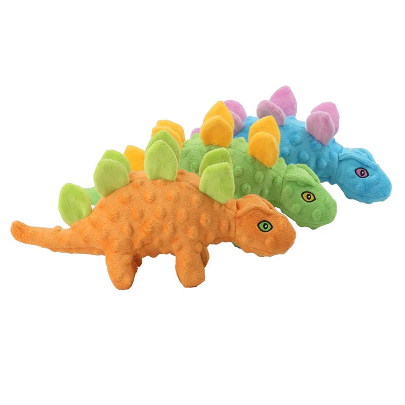 Pet Dog Squeaky Plush Dinosaur Toys Interactive Dog Indestructible Toys Plush Stuffing Pet Supplies Small Dog Chew Molar Toys