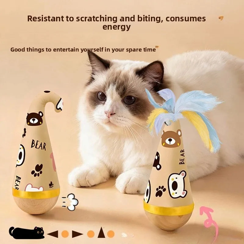 Pet Tumbler Toy For Dogs And Cats Interactive Wobbler Bite Resistant Rotating Toy For Boredom Relief Chewing Play
