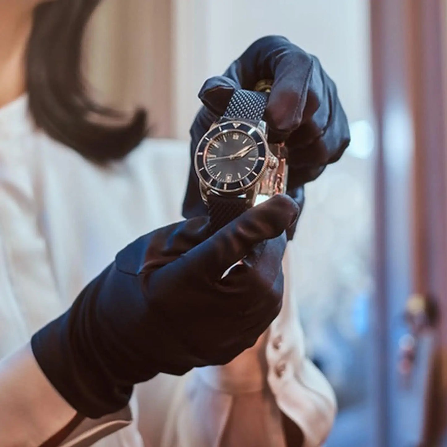 1Pair Practical Jewelry Gloves Wrist Length Gloves Black Gloves Work for protection Coin Inspection Gloves for Fetching Jewels ﻿