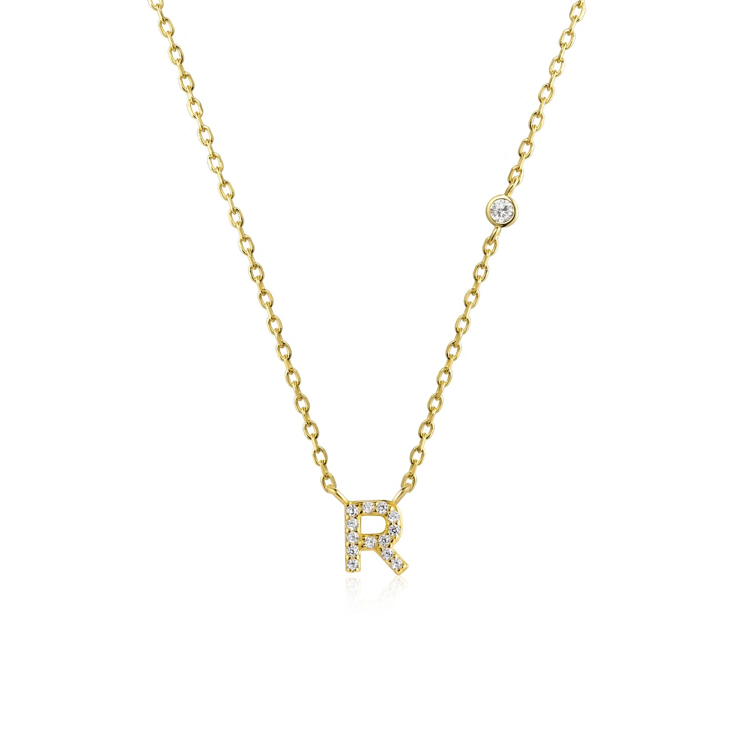 VEWANT New 925 Sterling Silver Monogram Initial Letter A M Pendant Long Chain Necklace Crystal Fine Jewelry Luxury Fine Jewelry
