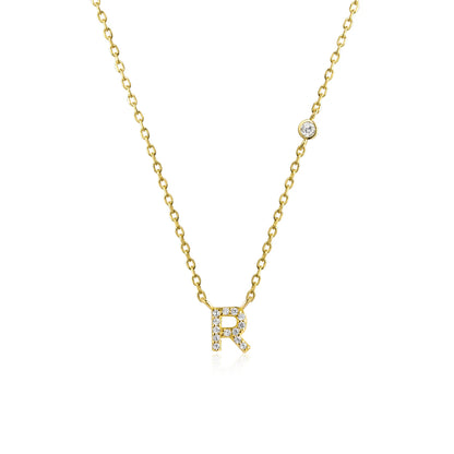 VEWANT New 925 Sterling Silver Monogram Initial Letter A M Pendant Long Chain Necklace Crystal Fine Jewelry Luxury Fine Jewelry