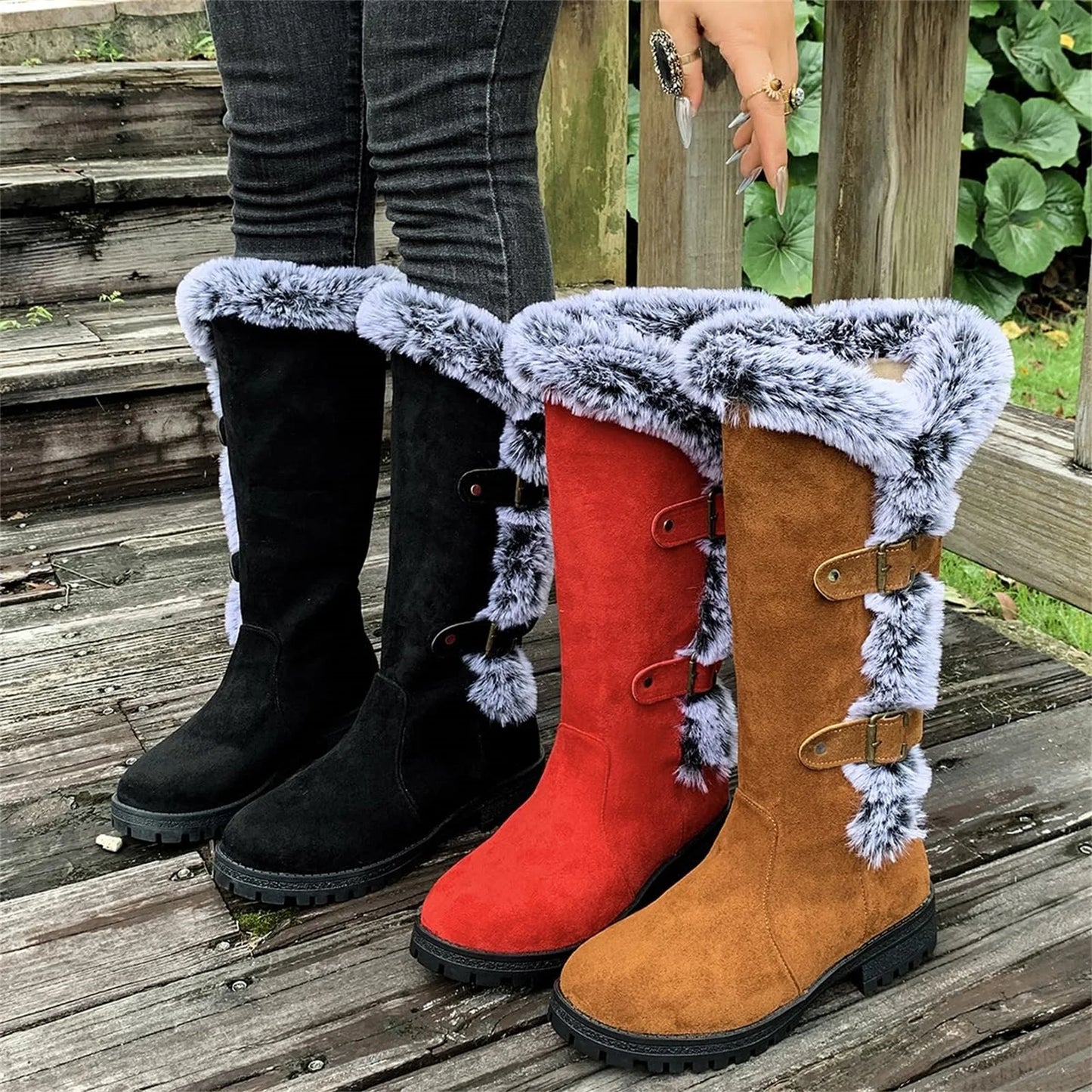 Women'S Boots Autumn Winter Solid Color Fashion High Quality Boots Round Toe Thick Bottom Boots Comfortable Outdoor Casual Boots